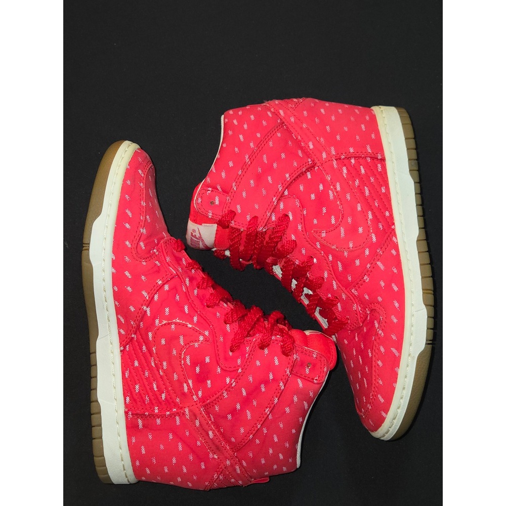 Nike Dunk Sky Hi Print Sneaker Red White Polka Dot‎ Hidden Wedge Women's Size 9